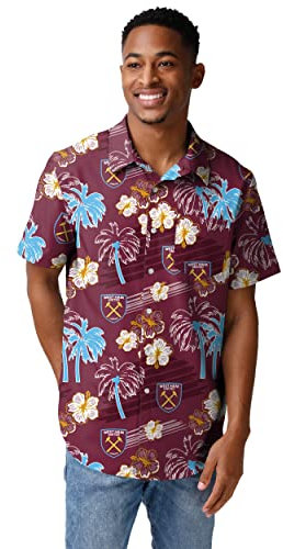 FOCO Officially Licensed Islander Tropical Football Shirt (as8, Alpha, s, Regular, Regular, West Ham United FC)