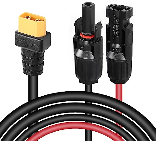 CERRXIAN 6FT Solarstecker auf XT60-Adapter-Verlängerungskabel, 14AWG XT60-Stecker auf Solarpanel-Stromkabel für Batterie, Wohnmobil, tragbares Solarkraftwerk (Male)