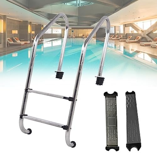DOZPAL Échelle de Piscine avec 2/3 pédales résistantes à l'usure, escabeau de Piscine en Acier Inoxydable pour piscines intérieures/extérieures, piscines Spa, Parcs Aquatiques,B-2steps