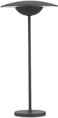 REV Tower LED Tischlampe, Tischlampe kabellos, Nachttischlampe dimmbar, Tischleuchte, H38cm, 200lm, 2W, Akku 4000mAh, anthrazit