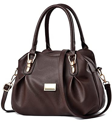 NICOLE & DORIS Frauen Tasche Elegante Handtaschen Damen Designer Shopper Schultertaschen PU Leder Henkeltasche Umhängetasche Mode Satchel Handtasche mit Vielen Fächern Kaffee