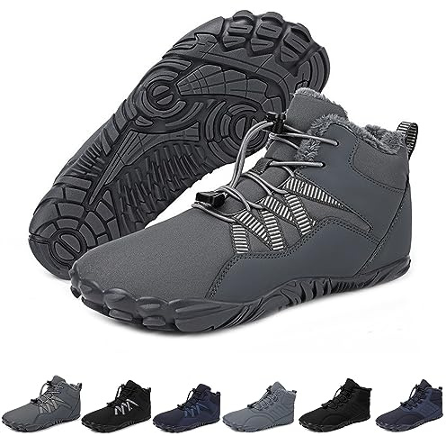 Barefoot Winter Outdoor Shoes - Men & Women, Grey A, 9.5 UK