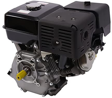 Moteur à essence 15 PS 4 temps 9,7 kW - Moteur monocylindre avec alarme d'huile et amortisseur acoustique - Refroidissement à air forcé - Pour désherbage, pompe à eau, arroseur