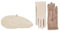 HAT YOU Damen Winter Set mit Fischgrätenmuster, Damen Barett und Handschuhe, Baskenmütze, Winter Set:Beige