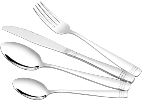Minekkyes Cutlery Set, 48 Piece Stainless Steel Flatware Set for 12 People