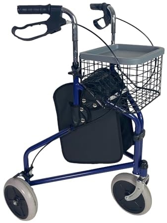 abc HOME | Rollator für Innenbereich | Metallkorb | Tasche | klappbar | verstellbare Höhe