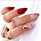 JUSTOTRY 24 Stück Mandel Nägel Zum Aufkleben Kurz mit Herz Motiv,Dunkelrot French Press on Nails,Glossy Oval Künstliche Nägel,Schöne Fingernägel Fake Nails für Frauen