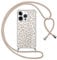 ZhuoFan Coque avec Cordon pour iPhone 13 Mini de Collier, Étui Transparent Aesthetic avec Motif Léopard en Silicone Souple Fond de Panier PC Dur, Housse avec Réglable Portable Lanyard Case