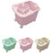 JARDIN202 - Cubo de Fregona 15 L con 4 Ruedas Rectangular para suelo | Cubo de fregar con Escurrefacil 29x40x32 cm | Rosa