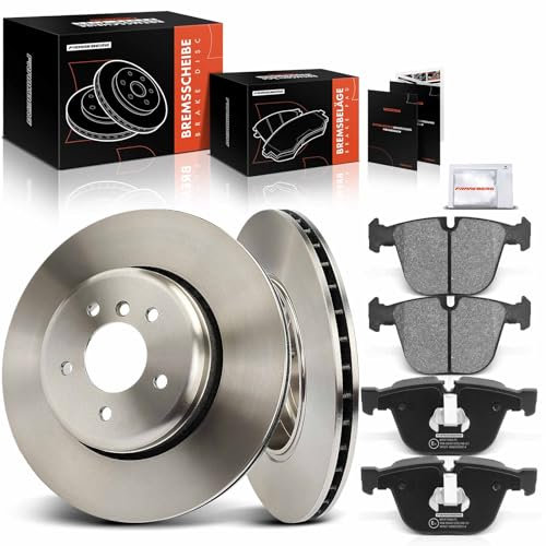 Frankberg 2x Bremsscheiben 4x Bremsbeläge mit Bremsenschmiermittel Hinten Kompatibel mit 5er E60 525-550 2002-2010 6er E63 630-650 2004-2010 Replace# 34216763827