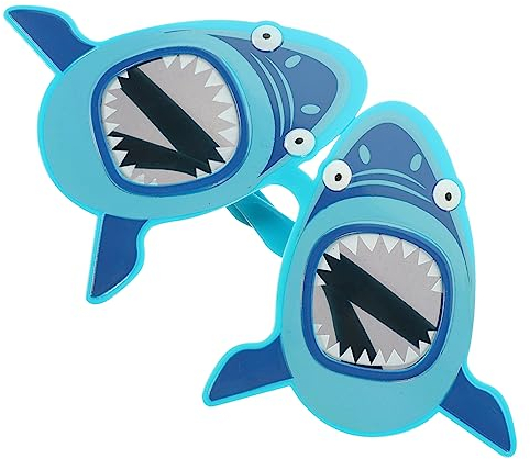 Yardenfun Hawaiianische Party Sonnenbrille Im Haifisch Design Lustige Strandbrille für Erwachsene und Kinder Perfekte Foto Requisite für Themenpartys und Hawaii Dekorationen