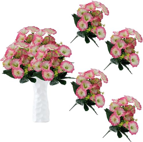 astylishome Faux Flowers that Look Real Artificial Outdoor Plants Morning Glory for Outside Planters Fake Plastic Flower for Decoration Home Garden Patio Decor 0709