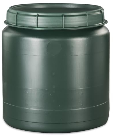 Weithalsfass mit Drehdeckel, Futtertonne HDPE, Fass mit Schraubdeckel grün, weiß (40 Liter grün)