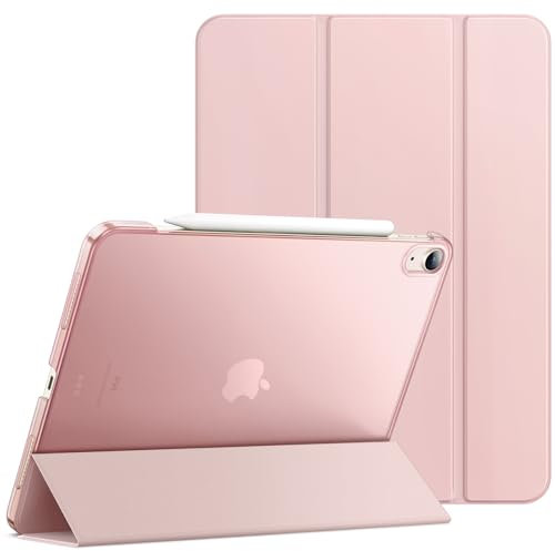 JETech Custodia per iPad Air 13 Pollici M3/M2 (2025/2024), Sottile Supporto Rigido Retro Conchiglia Intelligente Cover con Auto Svegliati/Sonno (Rosa Sabbia)