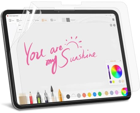 2 Piezas Pelicula Protector Pantalla Papel para iPad 10 Generación 2022 de 10.9 Pulgadas, Compatible con Apple Pencil, Modelos A2757 A2777 A2696 Película PET Mate Antirreflejos para Escritura y Dibujo