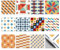 CHGCRAFT 36 Stück 12 Stil Arten bunte geometrische Fliesenaufkleber 10x10cm wasserdichte Fliesenaufkleber Quadrat mit Blumenmuster für Küche Bad Schlafzimmer Wand Kamin Boden Dekoration