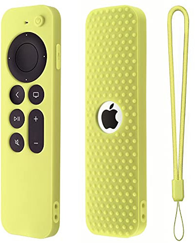 Custodia protettiva in silicone per telecomando Apple TV Siri di terza generazione, compatibile con telecomando Apple TV 4K di seconda generazione 2021 (verde acceso)