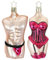 Christbaumschmuck Weihnachtskugeln Set | Geschenkset Christbaumfigur | Made in Germany | Handbemalt und mundgeblasen (Torso Mann und Frau)