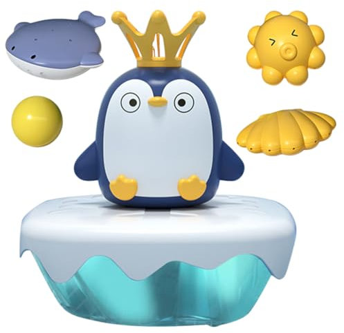 BESTonZON 1 Satz Pinguin- mit Wasserspray interaktives -Pool spielzeughandys für Babys Kinderbecken Kinderbadspielzeug Wasserspielzeug sprühen Abs