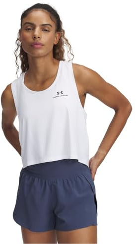 Under Armour - Flexgewebte 2-in-1-Shorts für Damen, Downpour Grey (044), Mittel