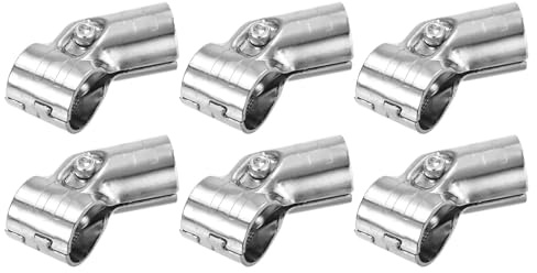 QUARKZMAN 6 Pezzi Connettore Fascetta Per Tubi 83 X 32mm Fascette Argento | Adatte Tubi Con Diametro Esterno 1.1 28mm, Fascette Per Recinzione Maglie, Per Estremità Ringhiera