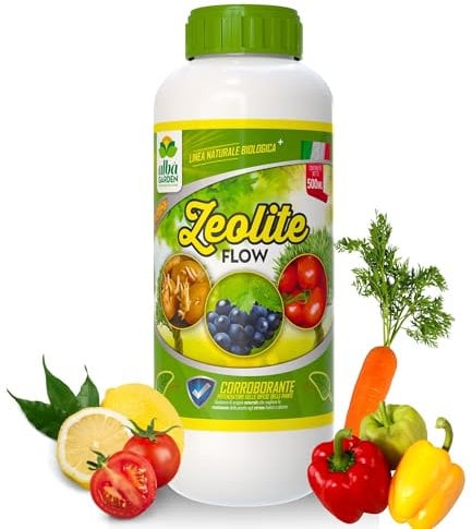 Albagarden - Zeolite per Piante 500 ml - Protezione Naturale per Piante, Barriera Contro Funghi e Insetti, Riduce Stress Termici - Liquida Concentrata con Chabasite x 500 ml