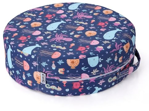 Zicac Sitzerhöhung Stuhl Kind Abnehmbar Waschbar Tragbar Sitzkissen Kinder | 34x34x10cm Cartoon Stuhlerhöhung Kind mit Tragegriff, Sitzerhöhung Kinder für Essen Klavier Spielen Ausflug Picknick Reisen