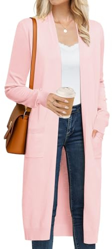 GRACE KARIN Women's 2026 Trendy Long Cardigans Sweater Lightweight Open Front Long Sleeve Maxi Duster Coats with Pockets