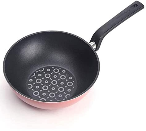 CHCWR Wok Pan Pan Pink Frying Pan-20cm Pan non cadru
