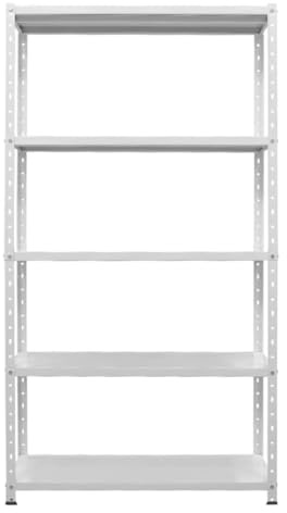 Gran Sasso Inox Scaffale in Metallo Verniciato Bianco - 5 Ripiani Regolabili – Dimensioni L100 x P40 cm x H188 - Capacità di Carico 250 kg - Ideale per Garage, Magazzino e Ufficio