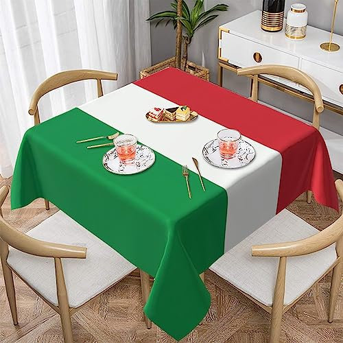 POEZJZW Tovaglia decorativa quadrata stampata con bandiera italiana, per interni ed esterni, tavoli da pranzo, feste, patio, 152 x 152 cm
