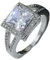 Sumpgle Anello da donna con zirconia cubica taglio quadrato, minimalista, alla moda, accessorio elegante regalo da indossare tutti i giorni per occasioni speciali, 10
