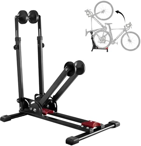 Fahrradständer Rad, Fahrradhalter Boden für Mountainbike E-bike, Rennrad MBT Boden Einstellbar Fahrradständer Boden, Vorderrad Ausstellungsständer für Aufbewahrung Innen Außen Haus Garage Garten