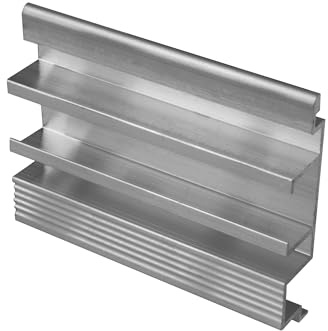 Aluminium Halter für V2A Sockelleiste 40mm silber Fußbodenleiste 2,5m | Passend für V2A Sockelleiste 40mm 2,5m, Halter aus Aluminium, silber, für Wand-/Bodenabschlüsse