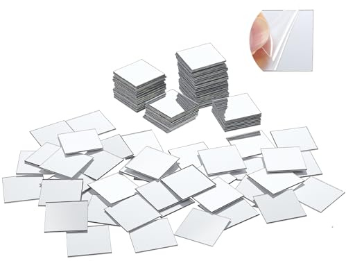 Lot de 200 petits carreaux de miroir carrés autocollants en acrylique pour décoration de table, travaux manuels, projets de bricolage - 25 mm