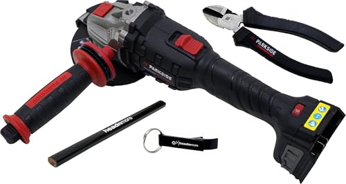 HEADNMORE Offre pour meuleuse d'angle sans fil Parkside Performance 20 V 125 mm Brushless - Compatible avec X 20 V Team - Accessoires inclus - Sans batterie ni chargeur (+ pince coupante)