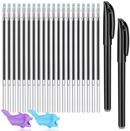 Heclia Zauberstifte Minen für Hefte 24 Stück Set mit verschwindender Tinte magischer Rillenschreibstift zum Nachzeichnen in Heften mit 20 Minen 2 Stiften 2 Griffen für Kinder zum Üben der Handschrift