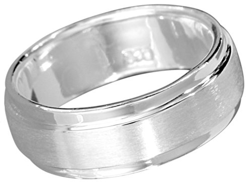 Vinani Unisex Ring zwei Bänder mattiert glänzend schmal klassisch zeitlos Sterling Silber 925 Partnerring Größe 58 (18.5) RIL58