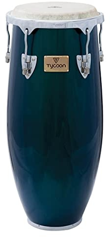 Tycoon Percussion 10 Requinto, 30 Tall Siam Oak Body, Water Buffalo Head, Chrome Deluxe Hoops, High-Gloss Finish, 3/8 Tuning Lugs, Includes Stand & Accessories, Concerto Series, Green Spectrum