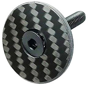 Fahrrad A-Head Carbon Vorbau Steuersatz Kappe 1 1/8 Zoll mit Titanschraube 3k (Glossy)