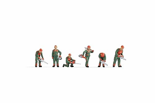 NOCH® Waldarbeiter, handbemalte Figuren, 1:87 (H0) Maßstab, 6 Miniatur-Figuren für Modellbau, Dioramen und DIY Projekte