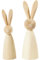 Hasen aus Holz, H: 12+14 cm, Pappelholz, 2 Stück, Tiefe 3,5+4 cm