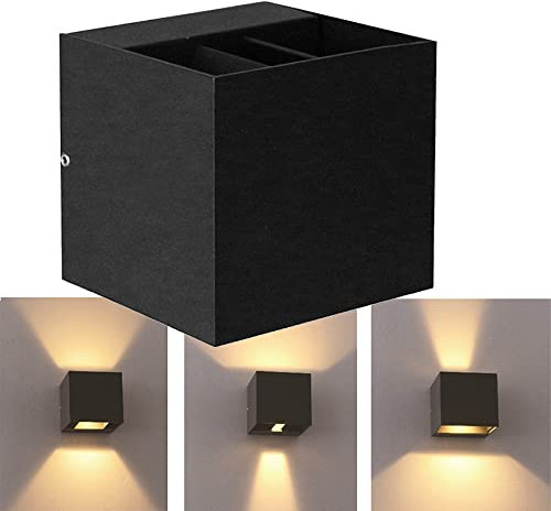 LED-Außenwandleuchte LIMA, Up- & Down, Lichtkegel einstellbar, LED-Leuchtmittel fest eingebaut 6W, Eingangs-Treppen-Balkon-Terrassen-Lampe