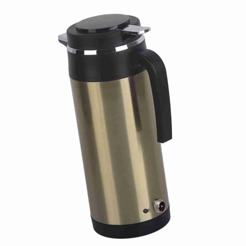 Qiilu Bouilloire ¨¦lectrique pour Voiture, 1200ML 12V/24V Thermoses embarqu¨¦es Bouilloire ¨¦lectrique avec cable Allume-Cigare