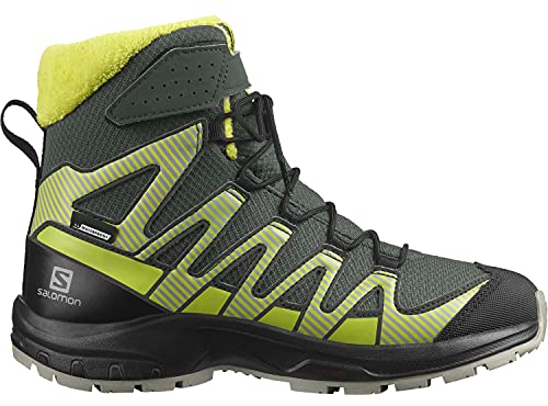 Salomon XA Pro V8 Winter Climasalomon™ Waterproof (wasserdicht) Kinder Trailrunning-Schuhe, Grau (Urban Chic/Black/Evening Primrose), 35 EU