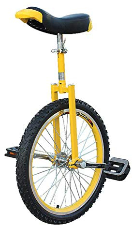 Einrad Junge Mädchen Unisex Einrad Kinder Erwachsene Anfänger, 16/ 18 / 20/ 24 Rad Einrad, Verstellbare Höhe, Laden Sie 150 Kg (Color : Yellow, Size : 46cm(18inch))