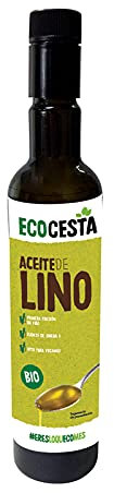 Ecocesta - Aceite de Lino Ecológico de Primera Presión en Frío - 500 ml - Alto Contenido en Omega 3 - Ideal para Tomar en Crudo - Apto para Veganos