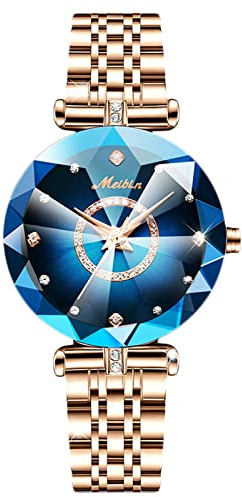 rorios Mode Damen Uhren wasserdichte Analog Quarz Armbanduhr mit Roségold Edelstahlarmband Beiläufig Uhren für Frauen Mädchen