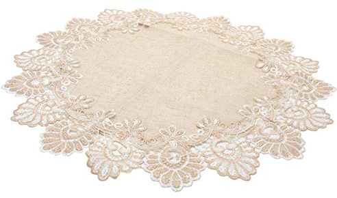 Faderr Runde Retro-Tischdecke, Couchtischdecke, Handtuch, Baumwolle, Häkelspitze, Tischdeckchen (Größe: 50 x 50 cm)