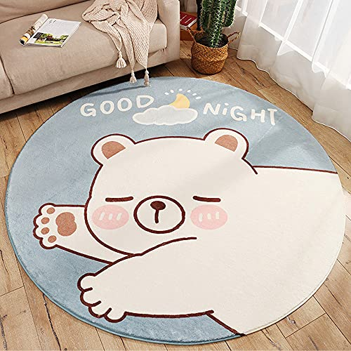 Kinderteppich Rund Waschbare fürs Babyzimmer Kleinkinderzimmer Wohnzimmer Schlafzimmer Bereich Teppich Groß Kinderteppiche Runden Teppiche Flauschige Matte Kinder Schutzmatten Kindermatte 100 CM